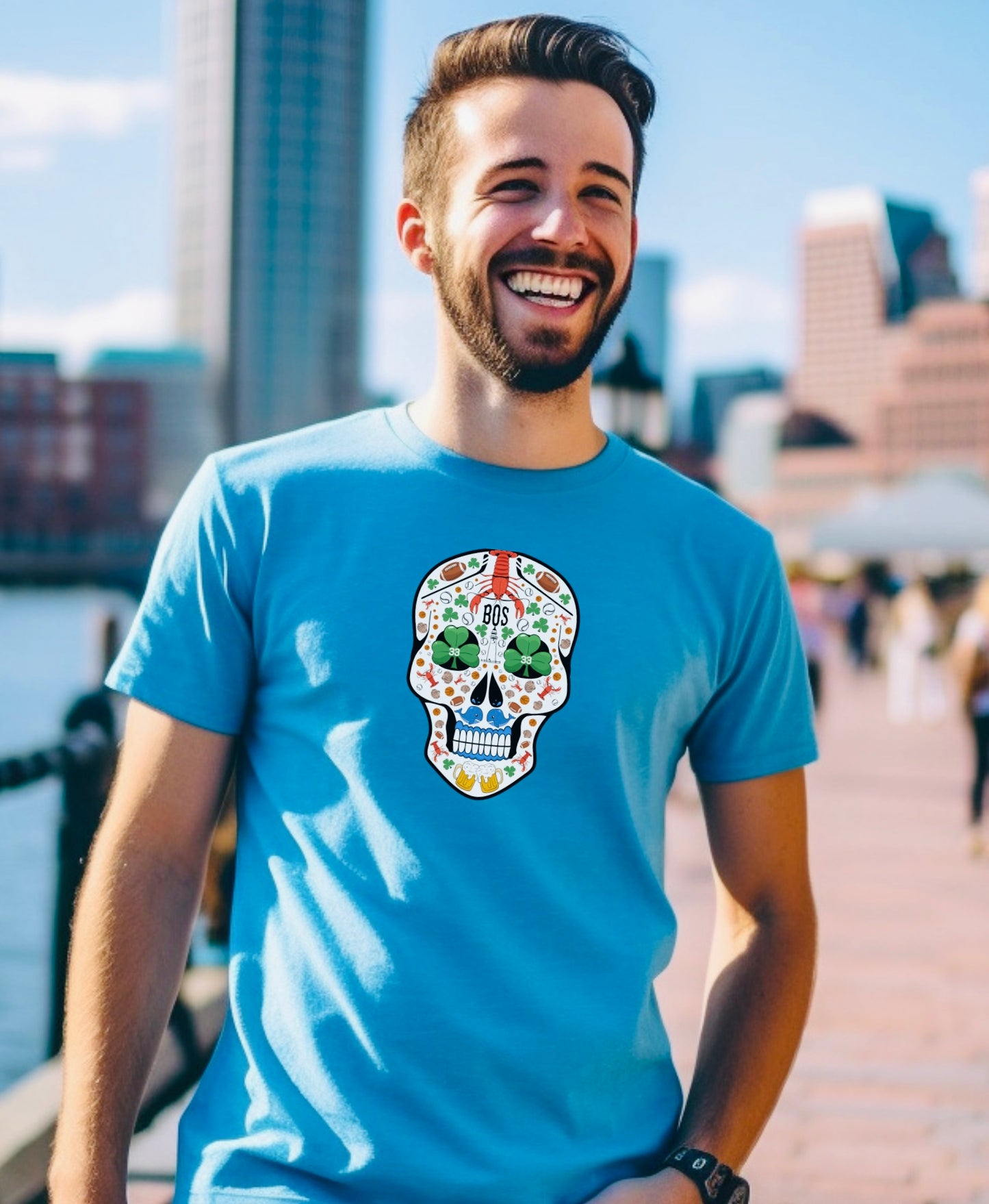 AtSymbolStore Boston Skull T-Shirt (unisex)