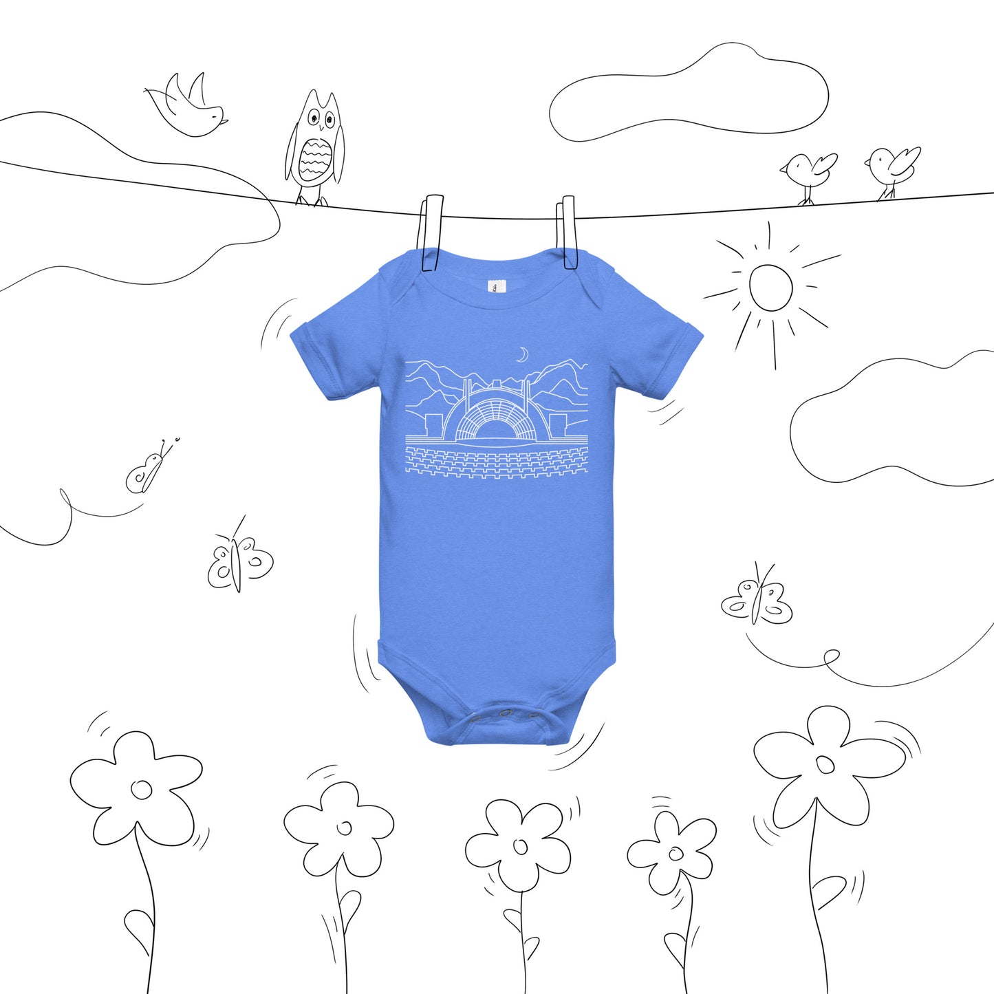 AtSymbolStore H-Bowl Line Design Baby Short Sleeve Onesie (unisex)