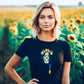 AtSymbolStore Lady-Ukraine Flower Skull Short Sleeve T-Shirt (unisex)