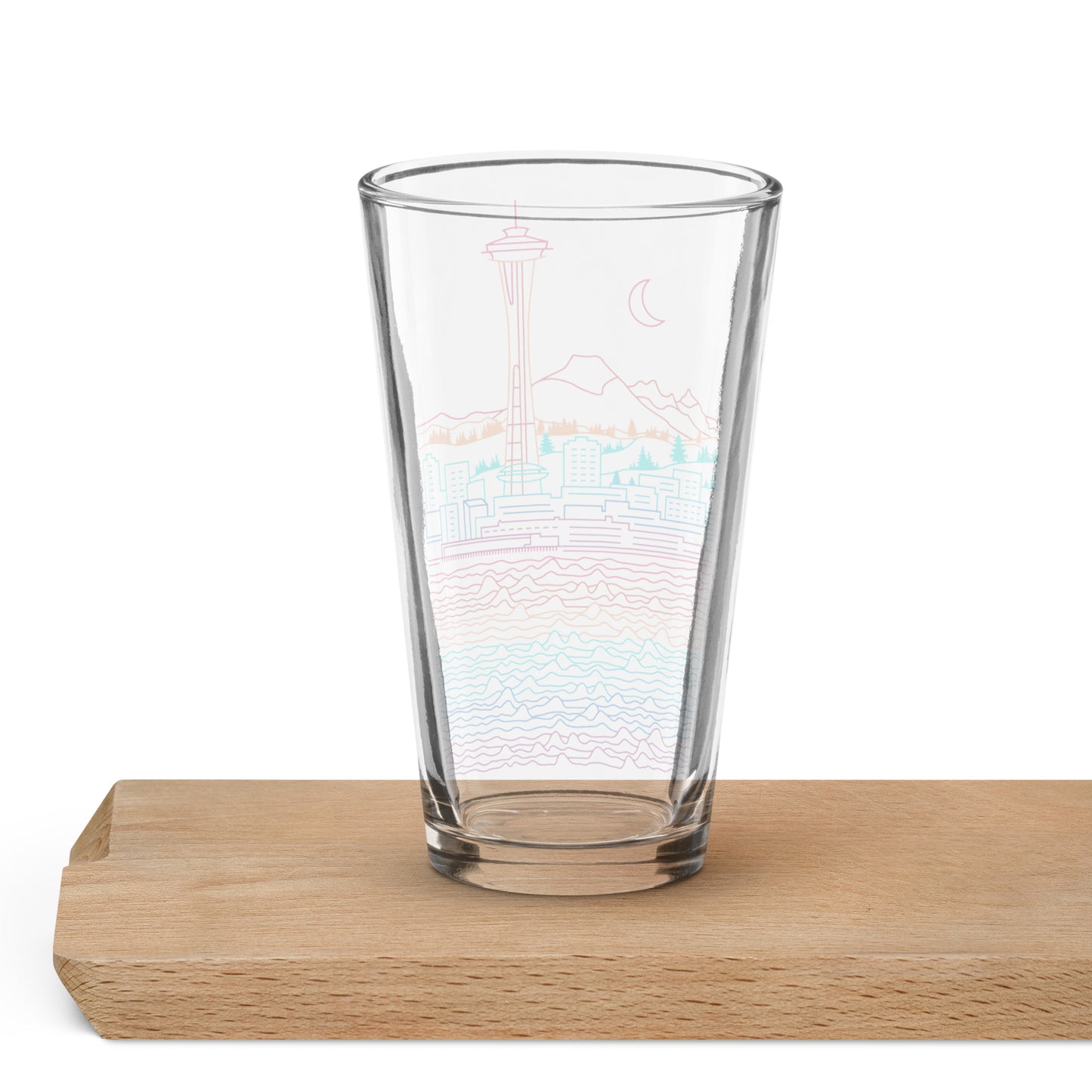 AtSymbolStore Color-Bomb Seattle Line Design 16oz Pint Glass