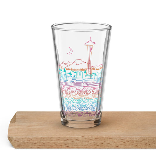 AtSymbolStore Color-Bomb Seattle Line Design 16oz Pint Glass