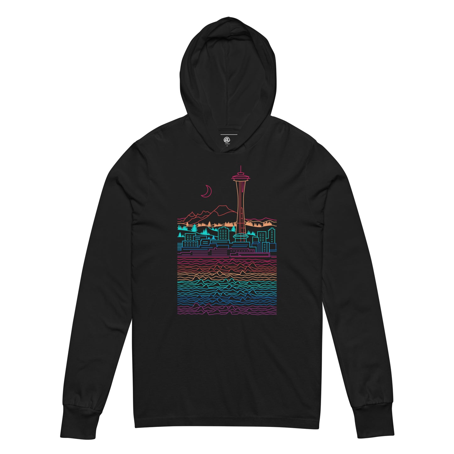 AtSymbolStore Color-Bomb Seattle Line Design Hooded Long Sleeve T-Shirt (unisex)