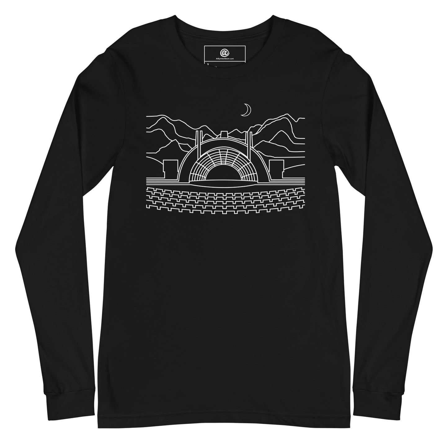 AtSymbolStore H-Bowl Long Sleeve T-Shirt -- White Print (unisex)