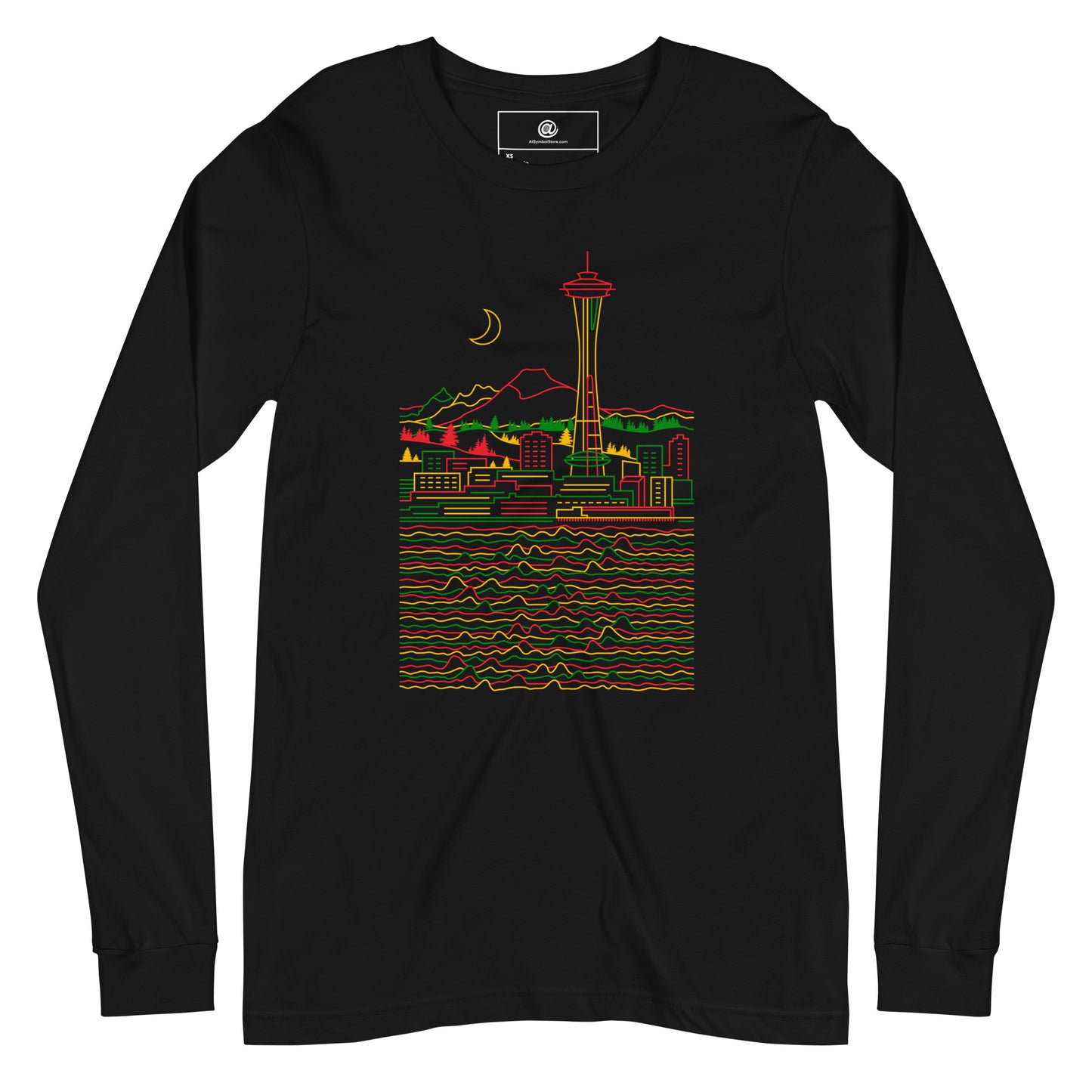 AtSymbolStore Reggae Seattle Line Design Long Sleeve T-Shirt (unisex)