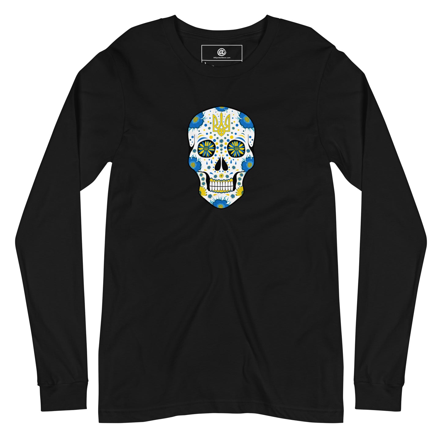 AtSymbolStore Ukraine Skull Long Sleeve T-Shirt (unisex)