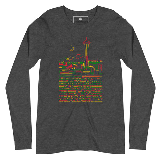 AtSymbolStore Reggae Seattle Line Design Long Sleeve T-Shirt (unisex)