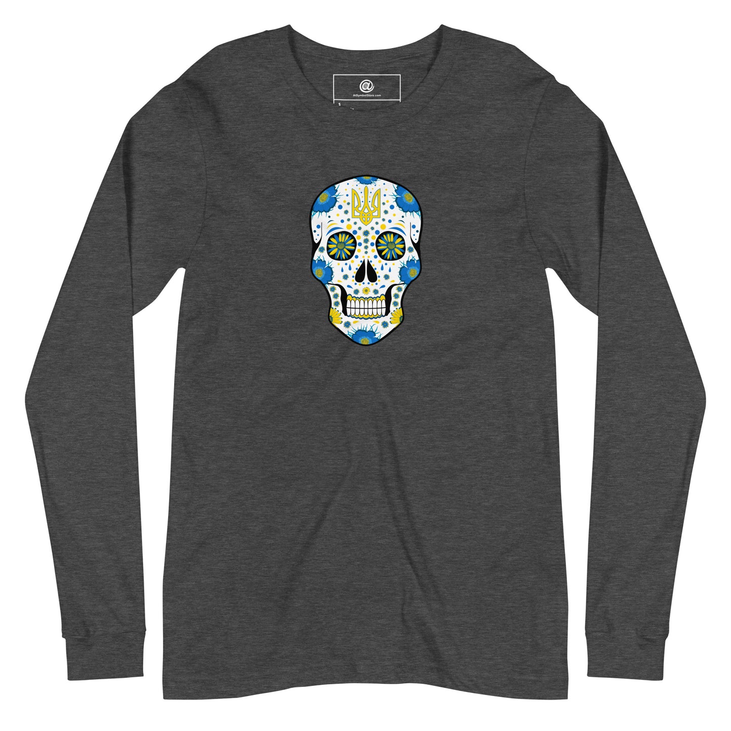 AtSymbolStore Ukraine Skull Long Sleeve T-Shirt (unisex)