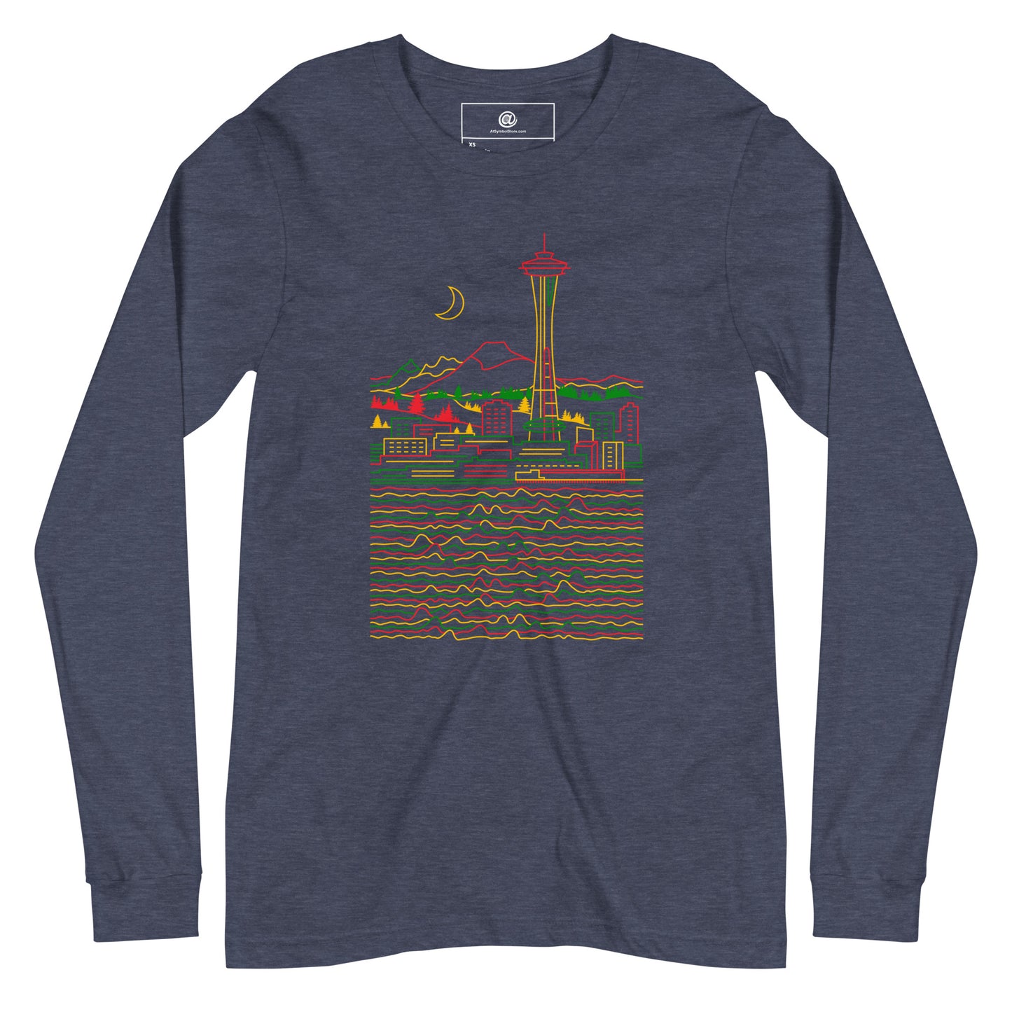 AtSymbolStore Reggae Seattle Line Design Long Sleeve T-Shirt (unisex)