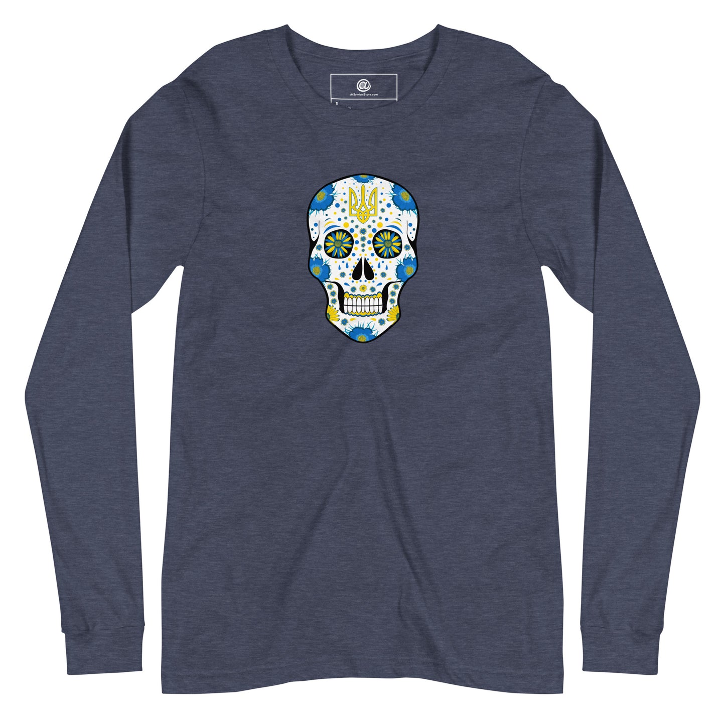 AtSymbolStore Ukraine Skull Long Sleeve T-Shirt (unisex)