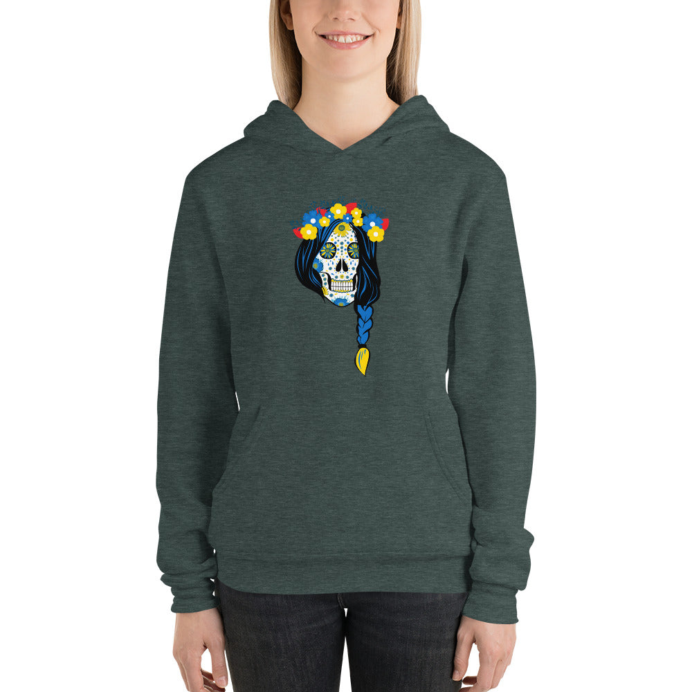 AtSymbolStore Lady-Ukraine Flower Skull Sweatshirt (unisex)