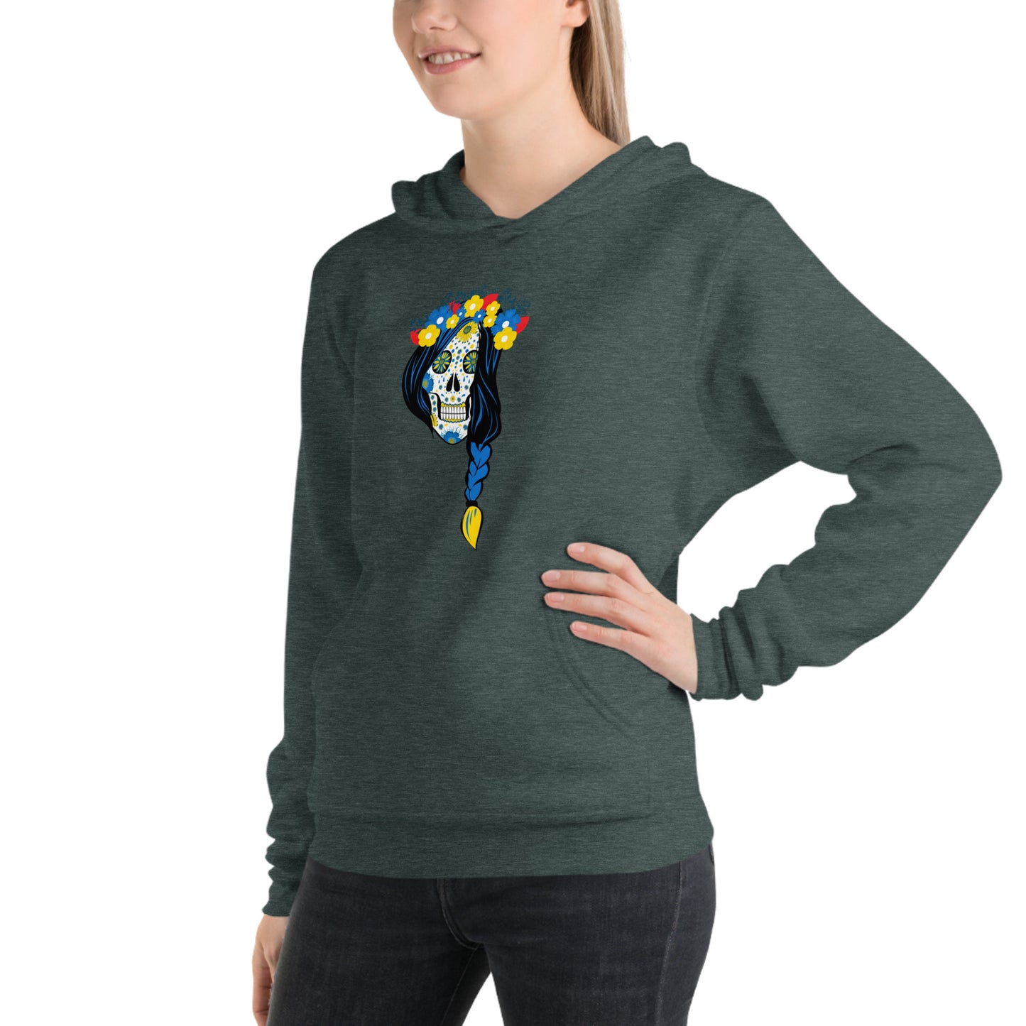 AtSymbolStore Lady-Ukraine Flower Skull Sweatshirt (unisex)