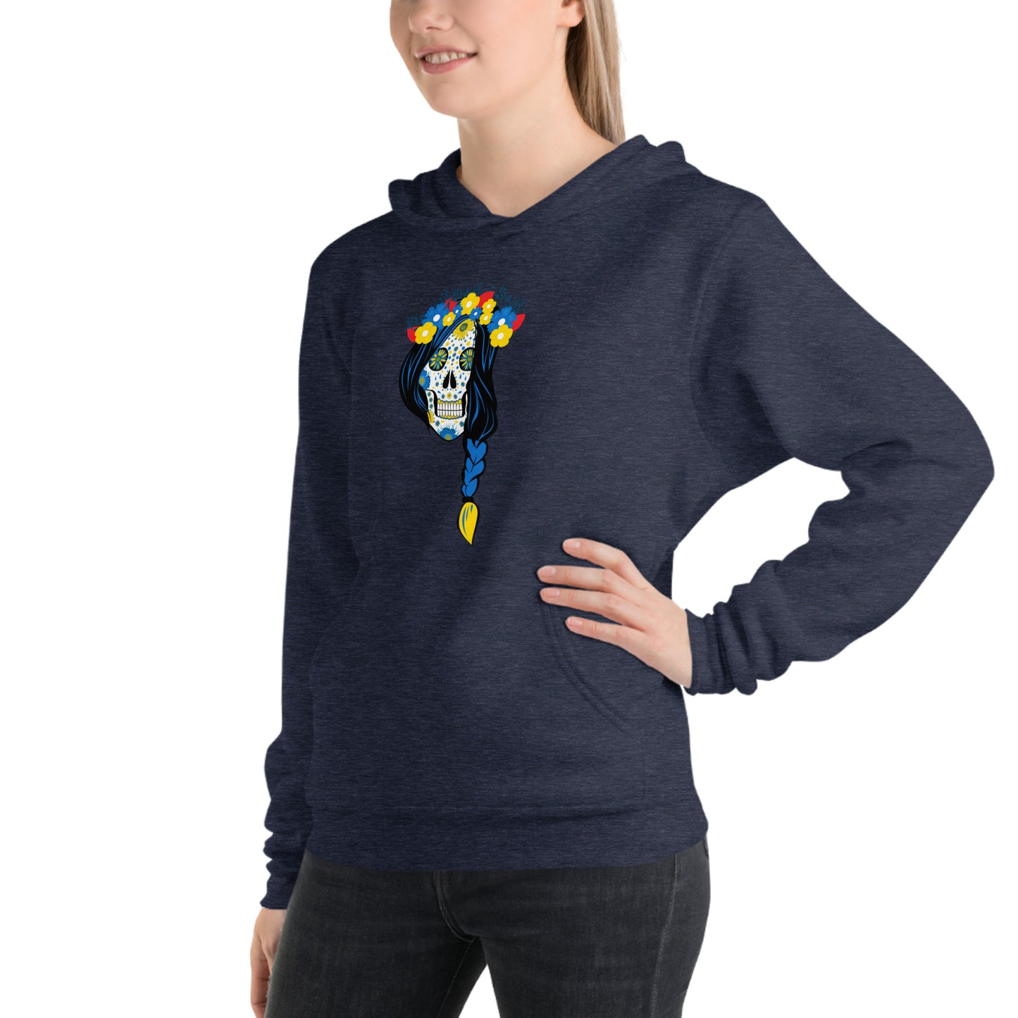 AtSymbolStore Lady-Ukraine Flower Skull Sweatshirt (unisex)