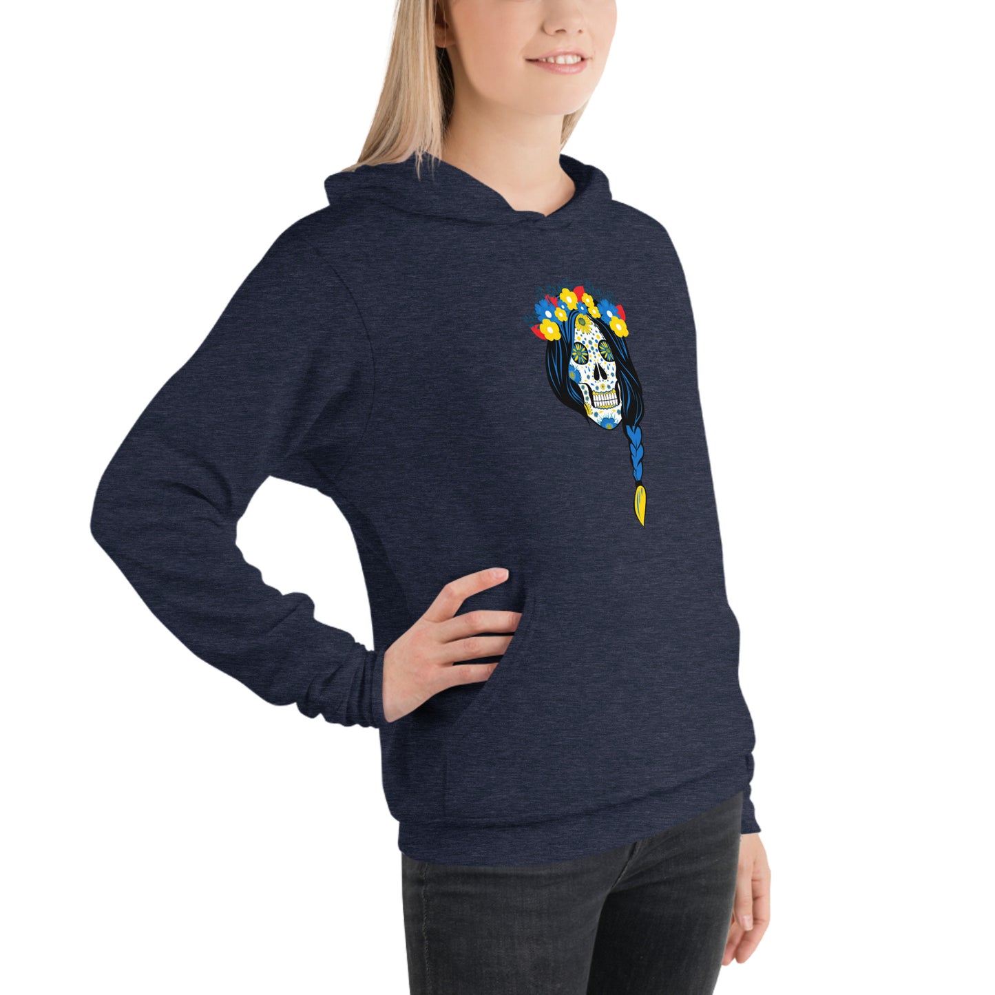 AtSymbolStore Lady-Ukraine Flower Skull Sweatshirt (unisex)