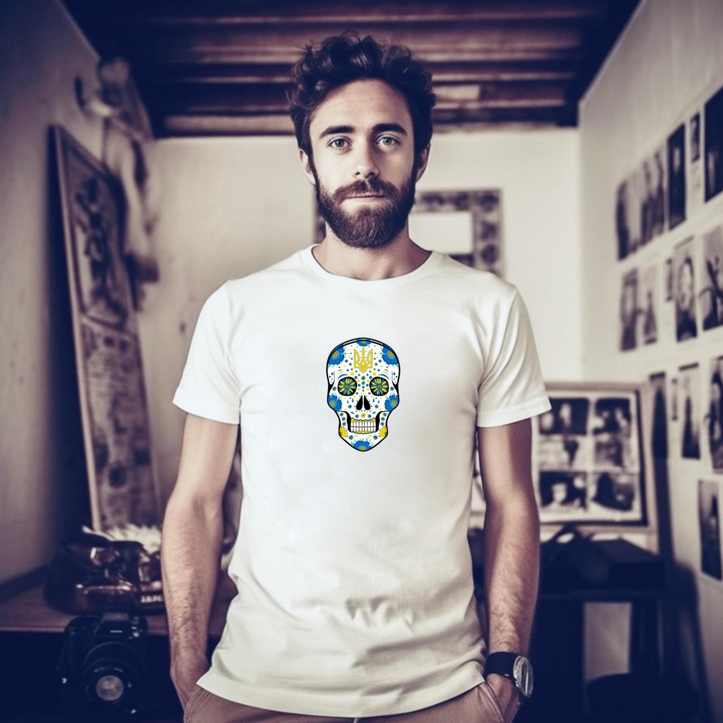 AtSymbolStore Ukraine Skull T-Shirt (unisex)