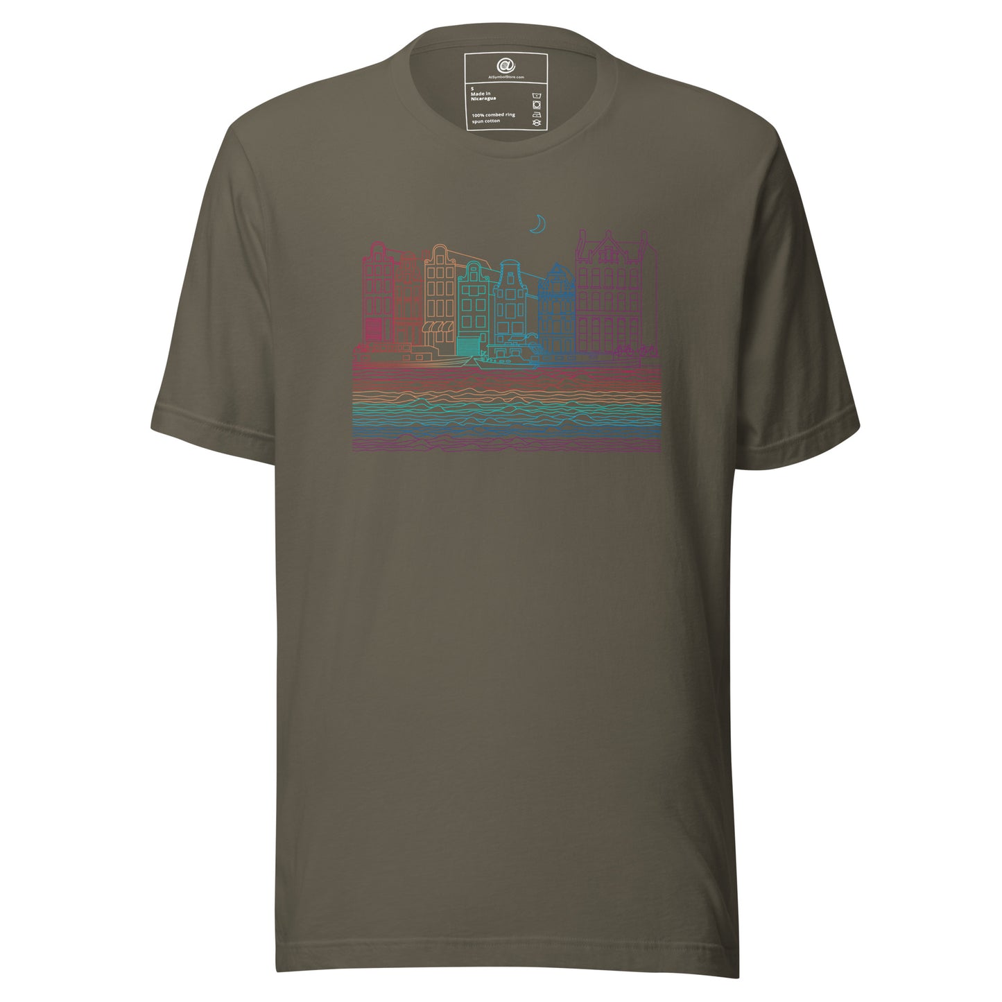 AtSymbolStore Amsterdam Color-Bomb Line Design Short-Sleeve T-Shirt (unisex)