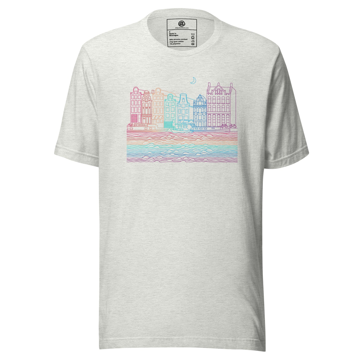 AtSymbolStore Amsterdam Color-Bomb Line Design Short-Sleeve T-Shirt (unisex)