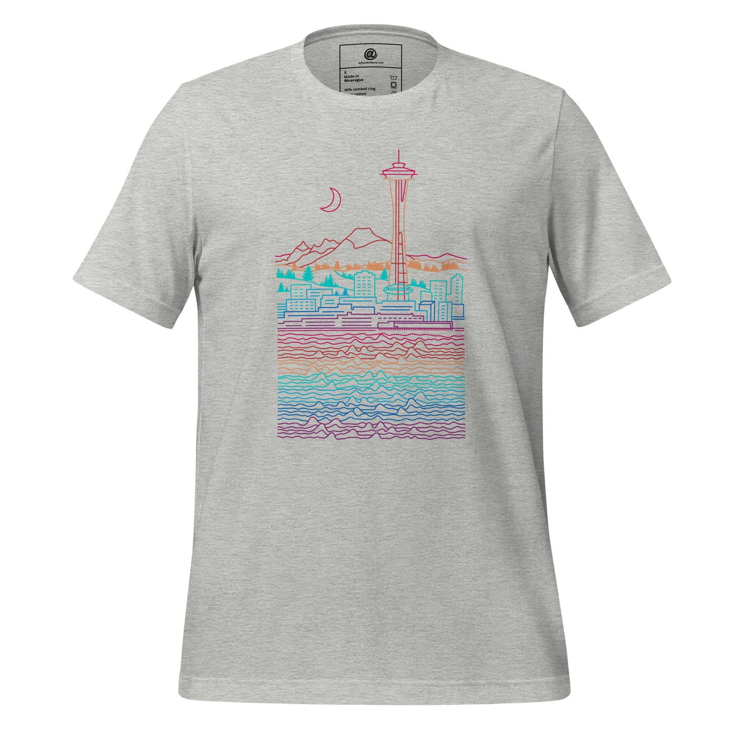 AtSymbolStore Color-Bomb Seattle Line Design Short Sleeve T-Shirt (unisex)