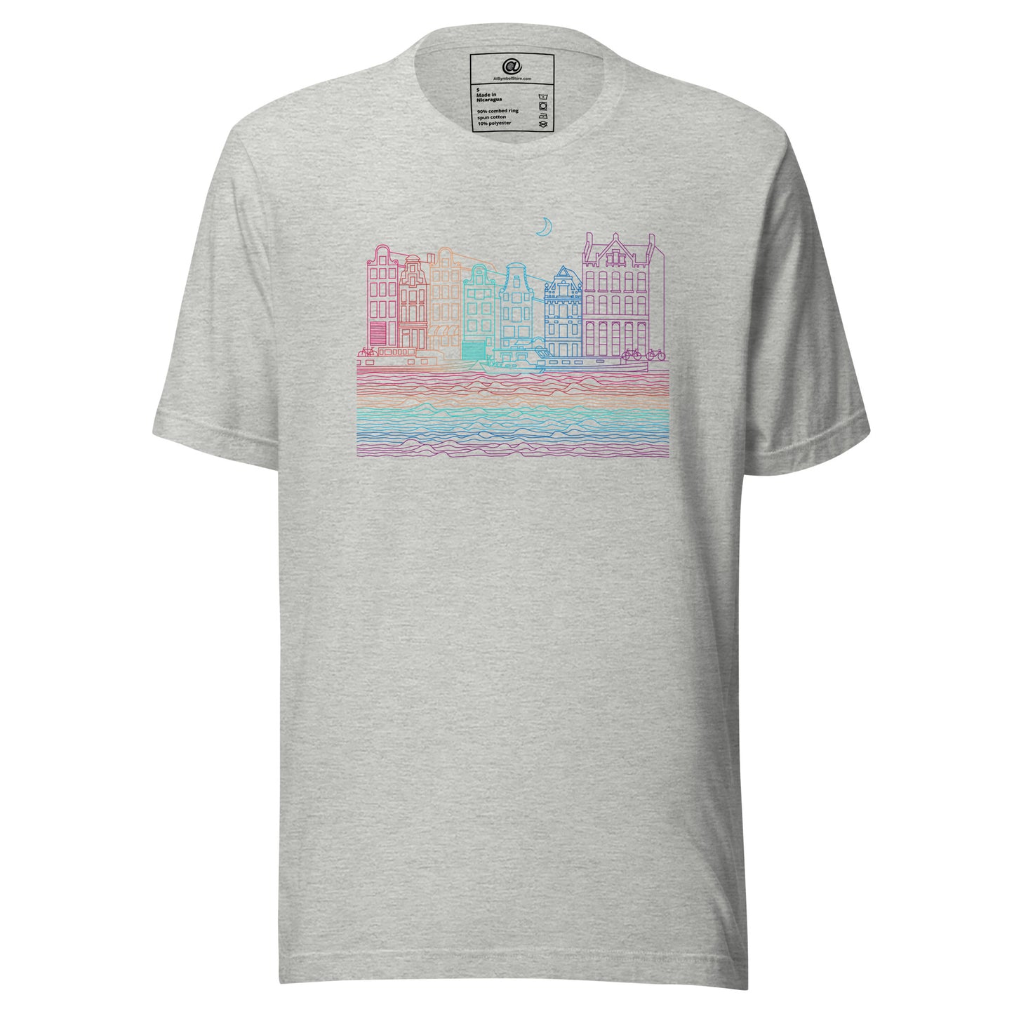 AtSymbolStore Amsterdam Color-Bomb Line Design Short-Sleeve T-Shirt (unisex)