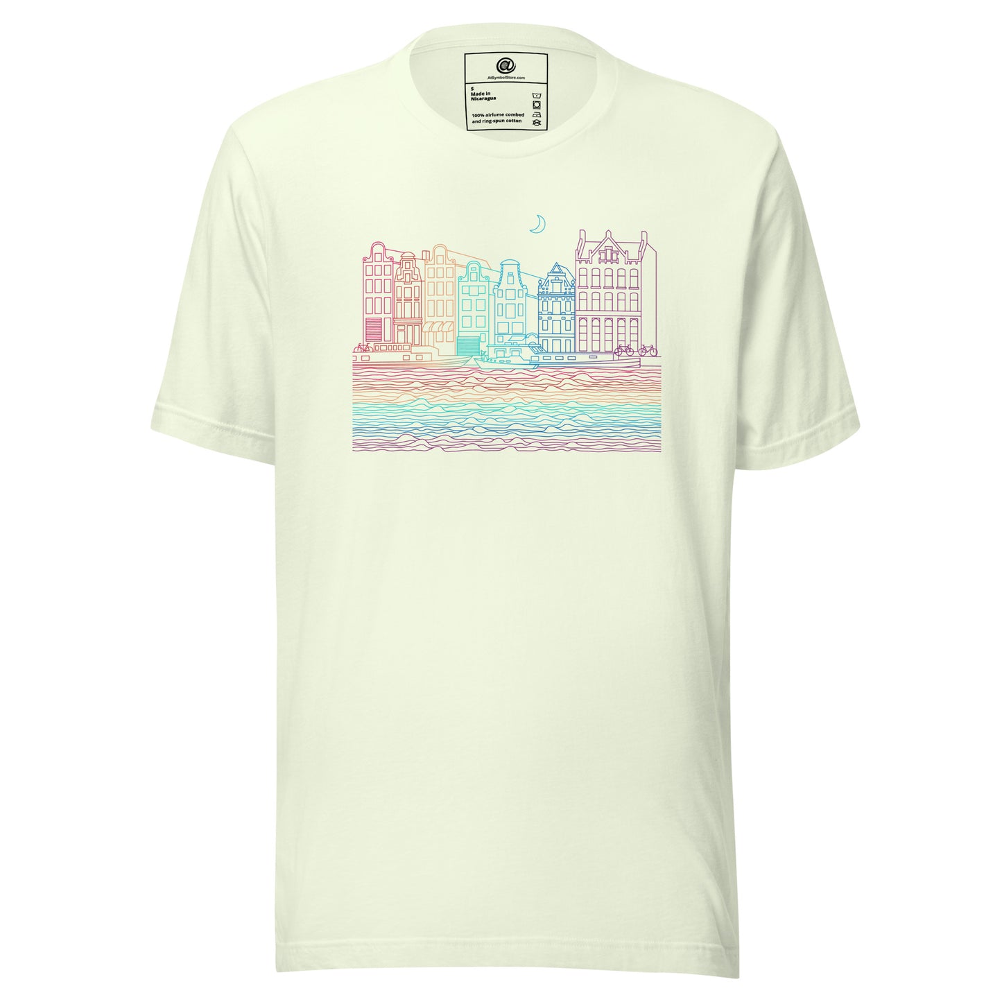 AtSymbolStore Amsterdam Color-Bomb Line Design Short-Sleeve T-Shirt (unisex)