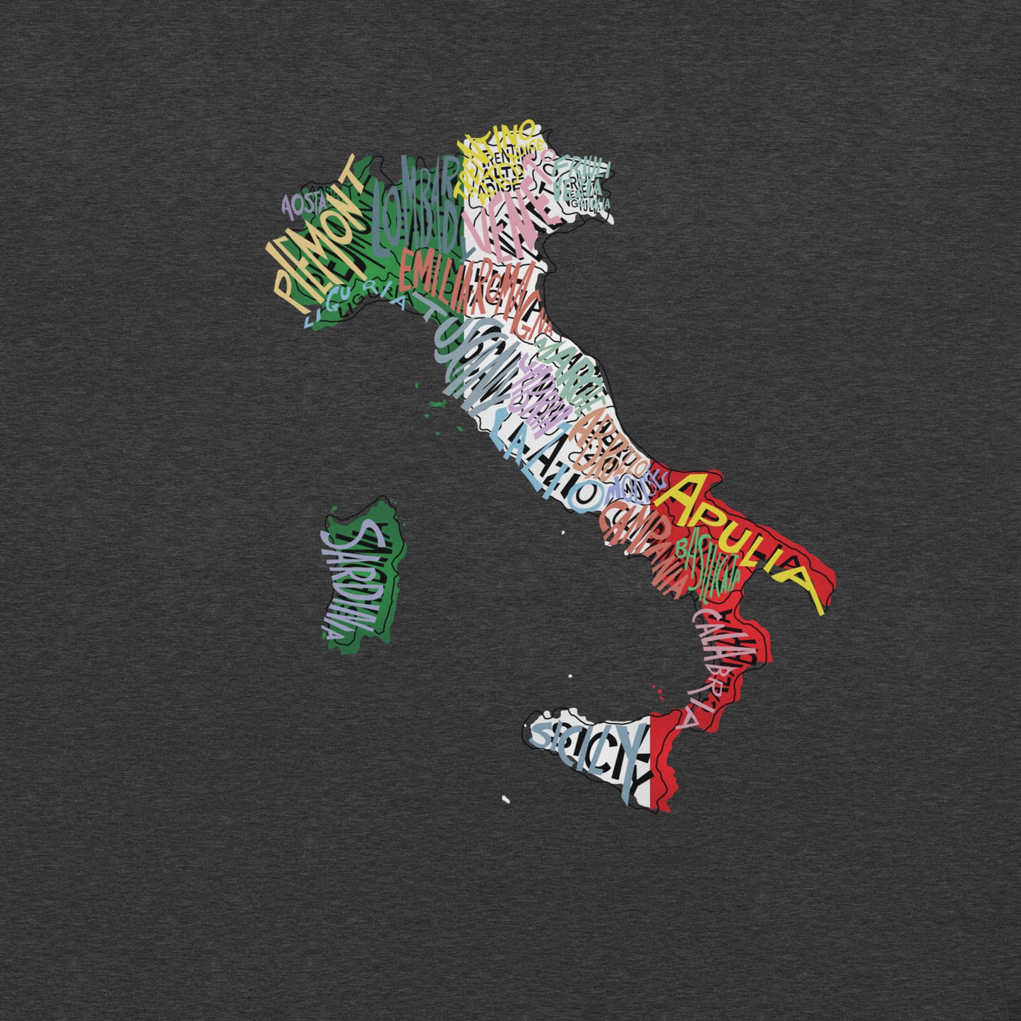 Adult Italia X-Map Short Sleeve T-shirt (unisex)