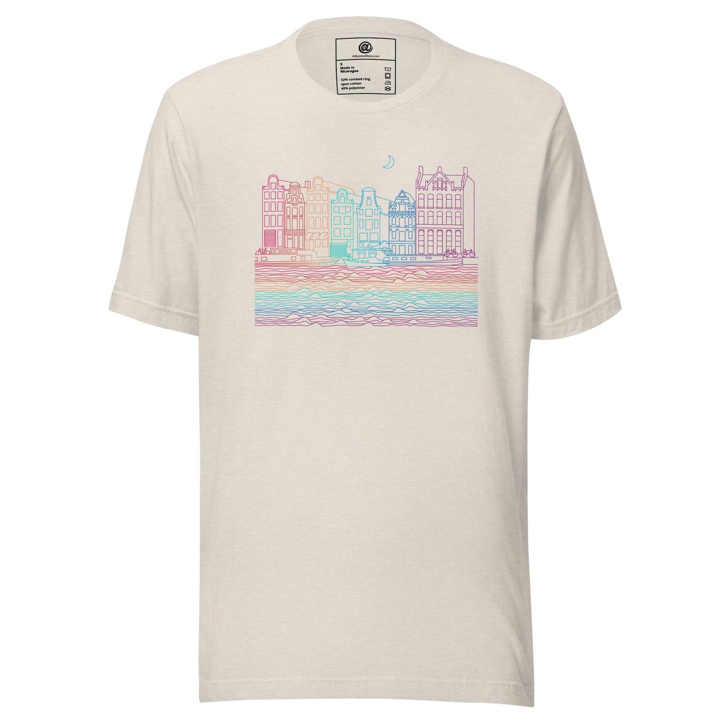 AtSymbolStore Amsterdam Color-Bomb Line Design Short-Sleeve T-Shirt (unisex)