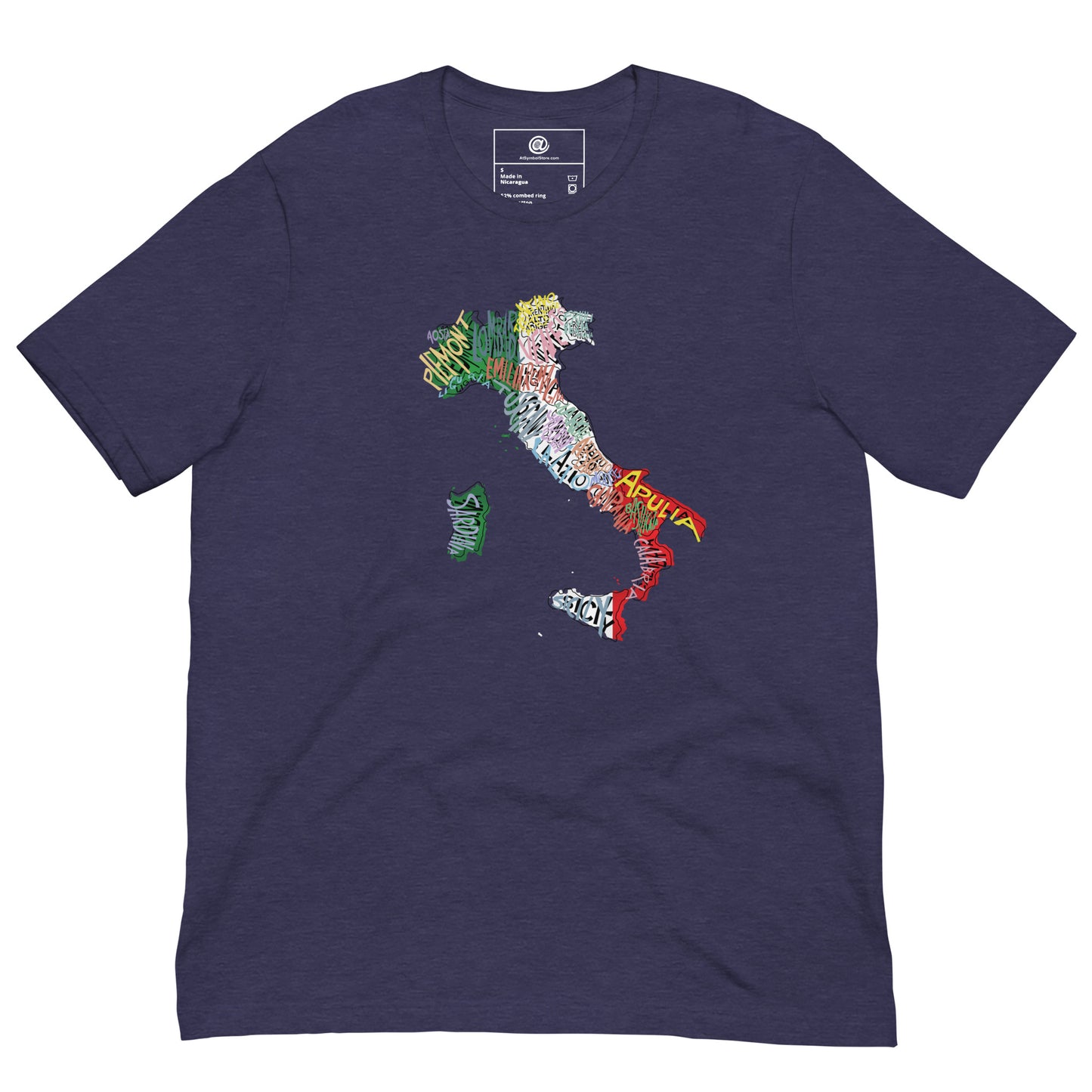 Adult Italia X-Map Short Sleeve T-shirt (unisex)