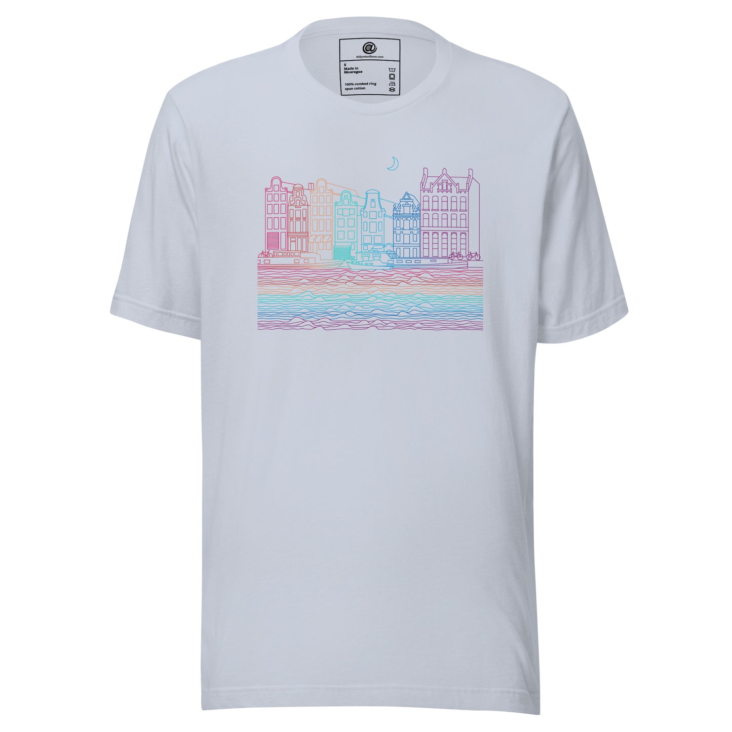 AtSymbolStore Amsterdam Color-Bomb Line Design Short-Sleeve T-Shirt (unisex)