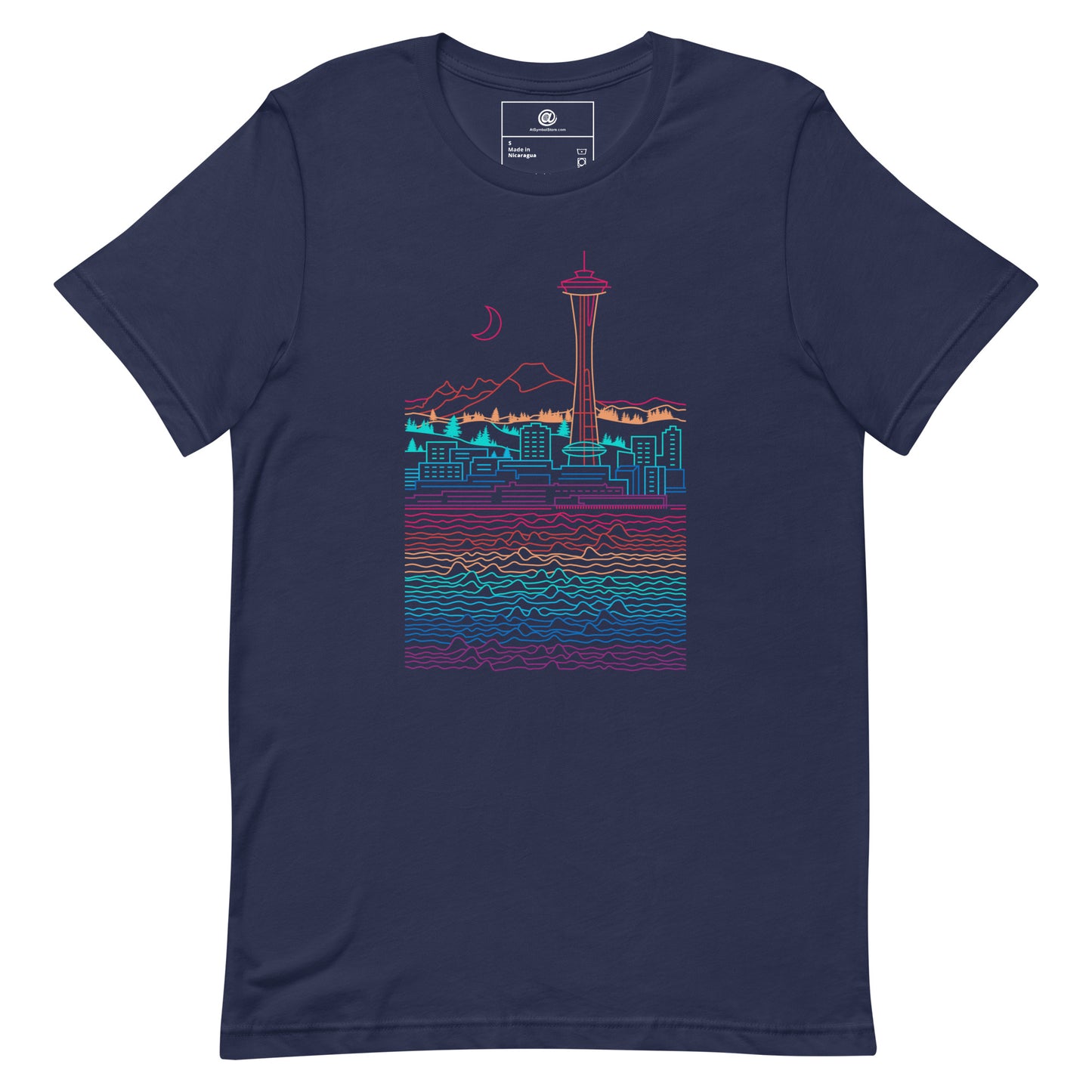 AtSymbolStore Color-Bomb Seattle Line Design Short Sleeve T-Shirt (unisex)