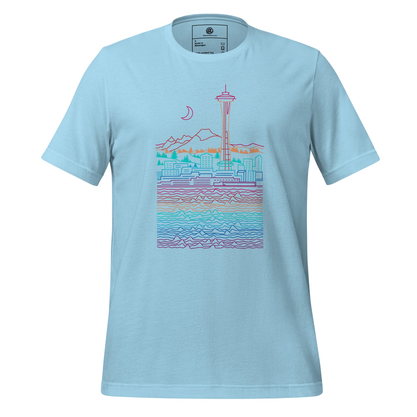 AtSymbolStore Color-Bomb Seattle Line Design Short Sleeve T-Shirt (unisex)