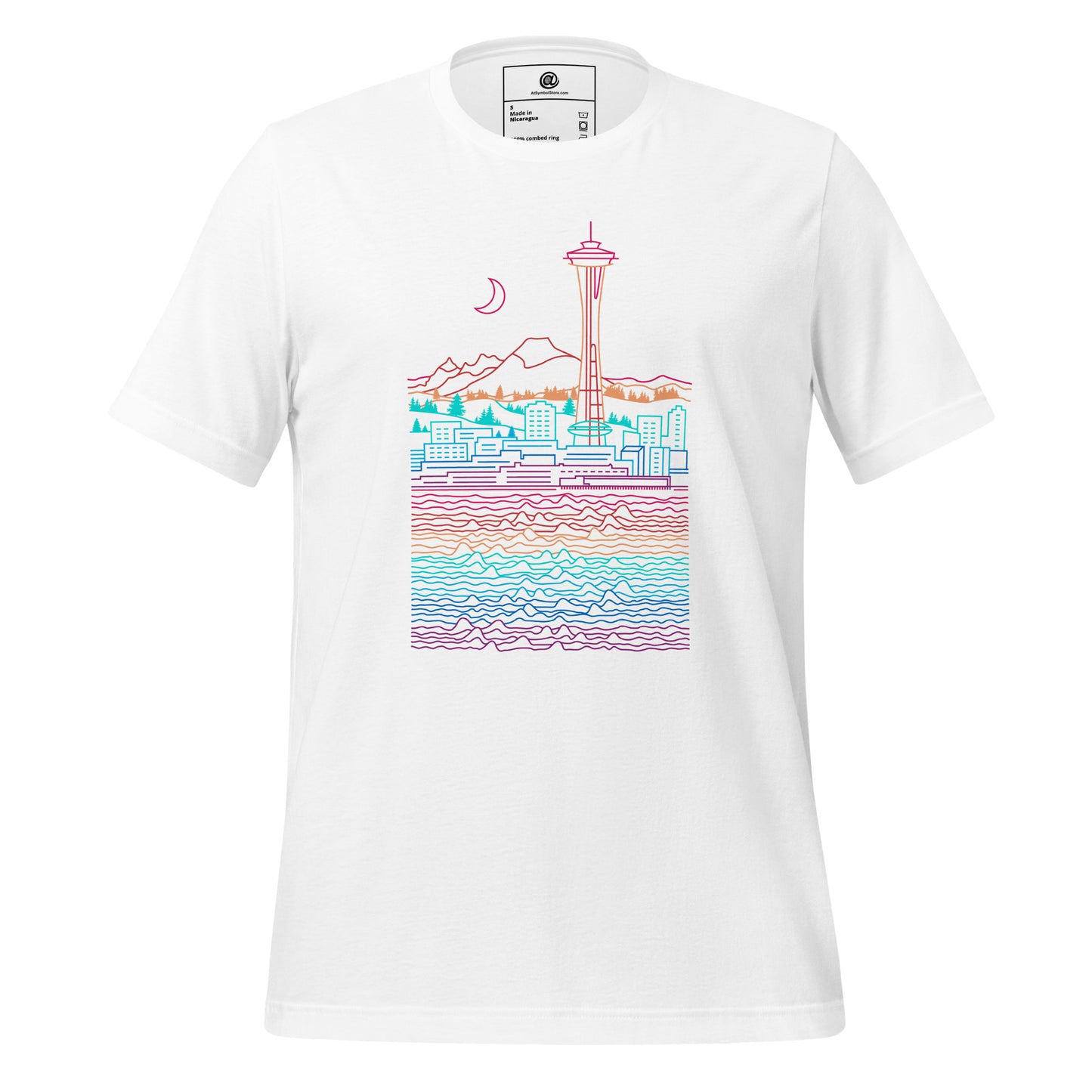 AtSymbolStore Color-Bomb Seattle Line Design Short Sleeve T-Shirt (unisex)