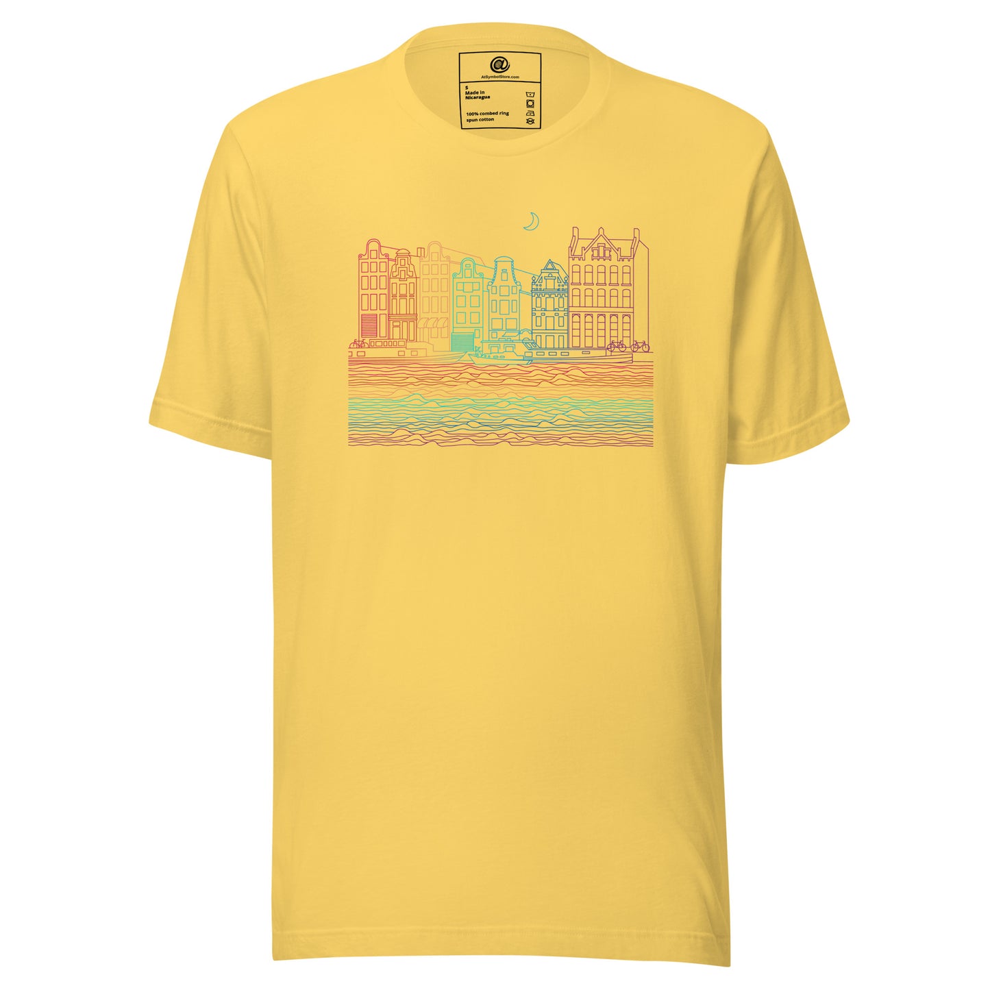 AtSymbolStore Amsterdam Color-Bomb Line Design Short-Sleeve T-Shirt (unisex)