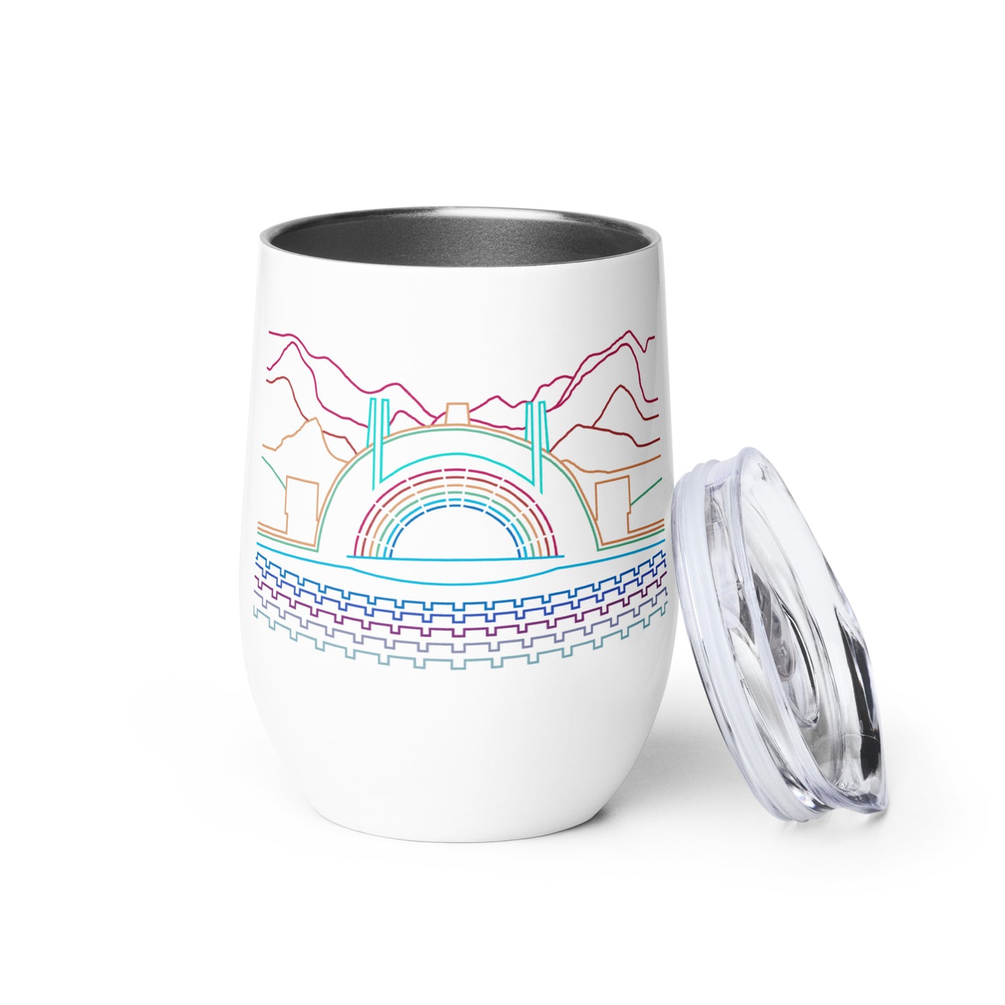 AtSymbolStore H-Bowl Rainbow Print Wine Tumbler