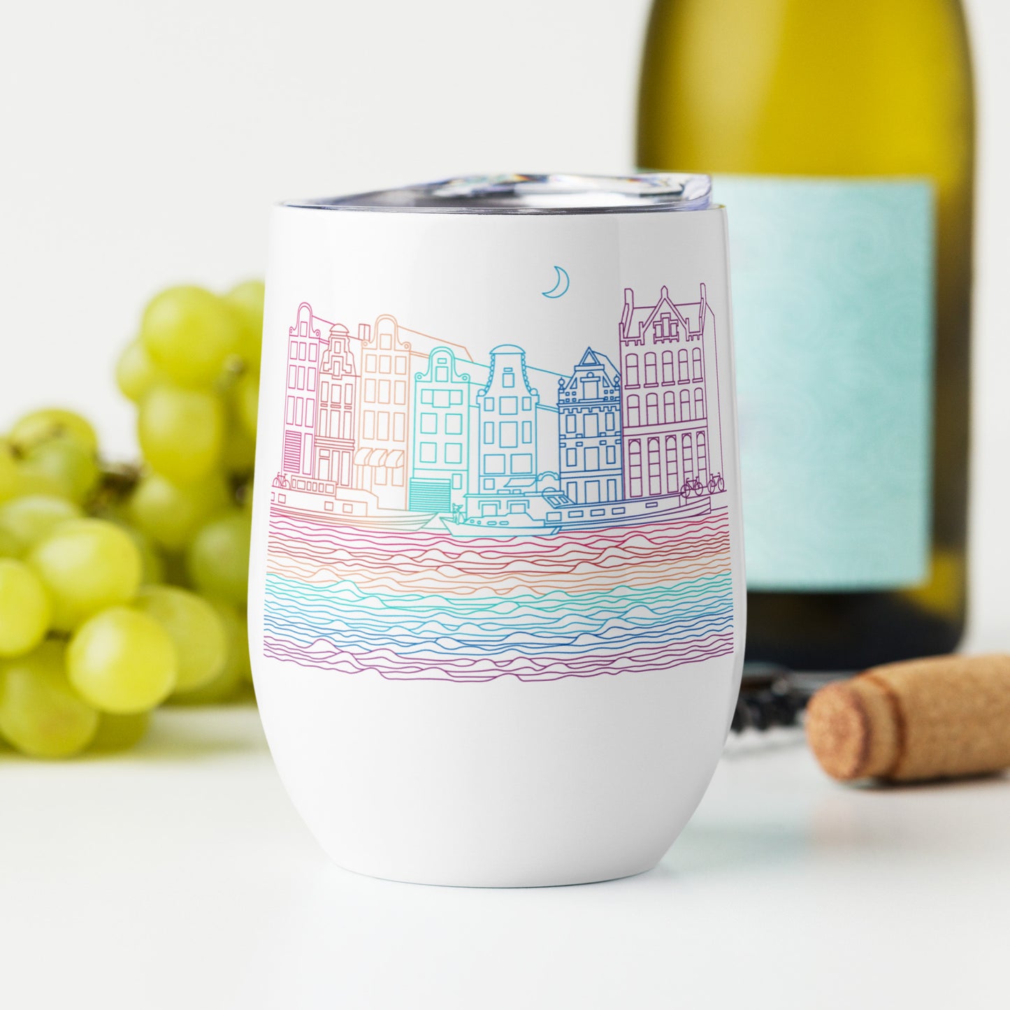 Amsterdam Rainbow Print Wine tumbler