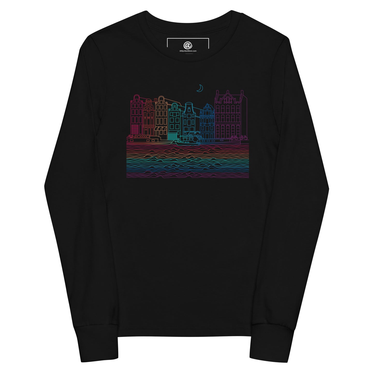 Youth Amsterdam Color-Bomb Line Design Long-Sleeve T-Shirt (unisex)