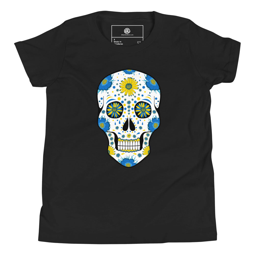 Youth AtSymbolStore Sunflower Skull T-Shirt (unisex)