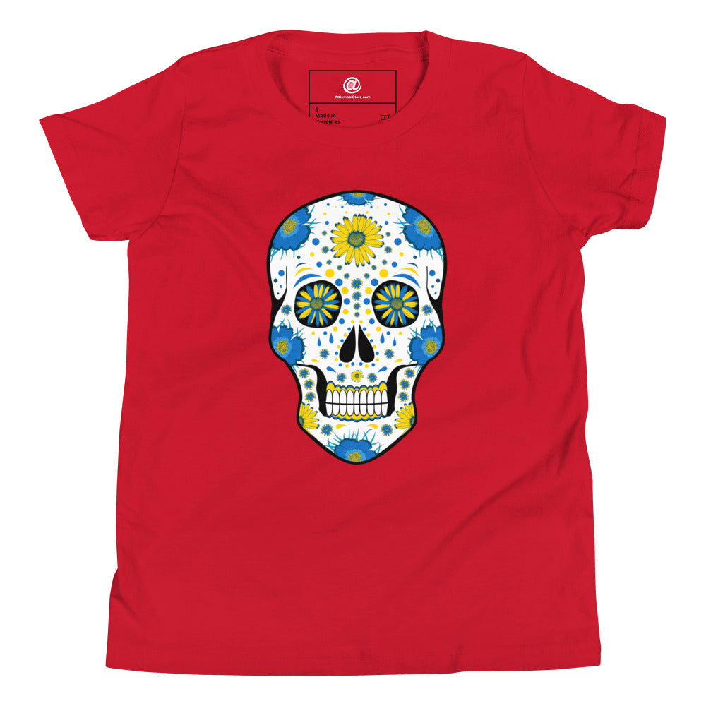 Youth AtSymbolStore Sunflower Skull T-Shirt (unisex)